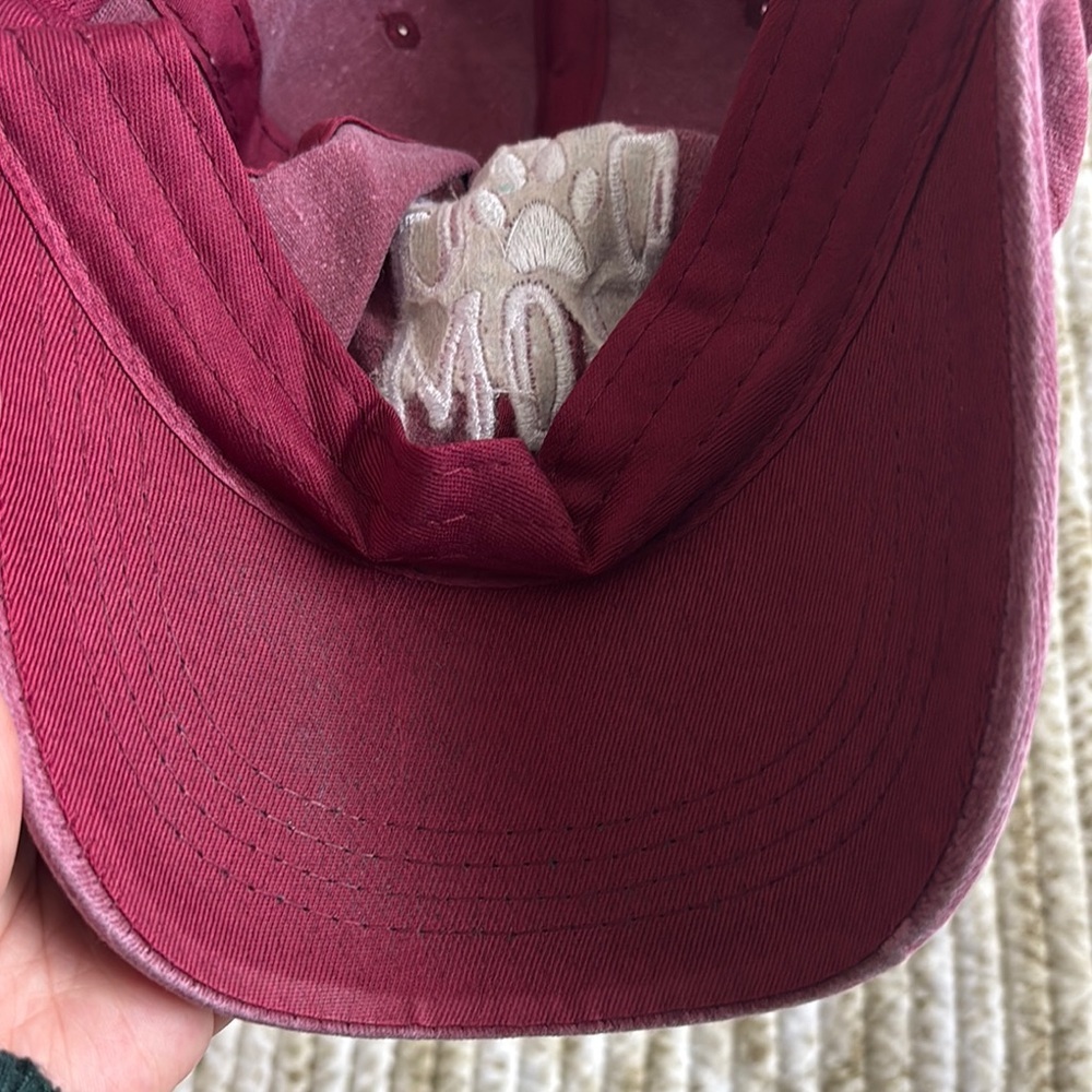 Dog Mom Embroidered Baseball Cap - Wine - Picture 6 of 6